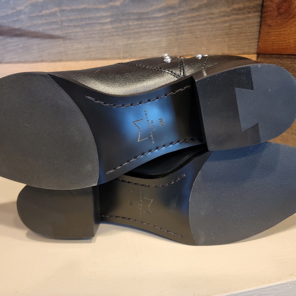 Marc Fisher Black Leather Ankle Booties with Studded Details Womens Size 8 NWOT - Picture 6 of 12